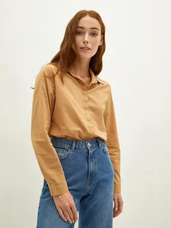 شومیز سایز بزرگ زنانه بژ السی وایکیکی