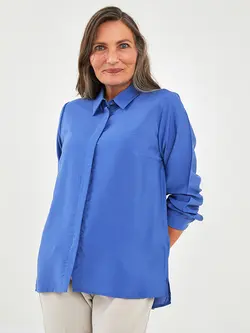 شومیز سایز بزرگ زنانه آبی السی وایکیکی