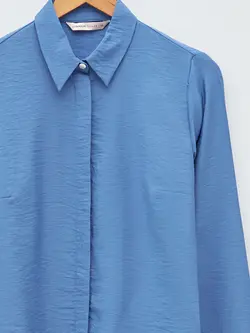 شومیز سایز بزرگ زنانه آبی السی وایکیکی