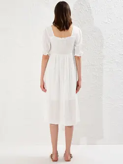 پیراهن میدی زنانه سفید السی وایکیکی