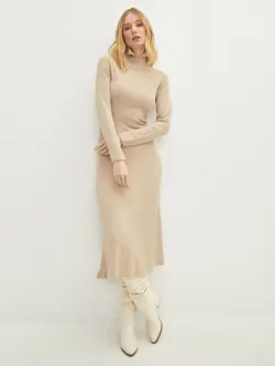 پیراهن بلند زنانه بژ السی وایکیکی