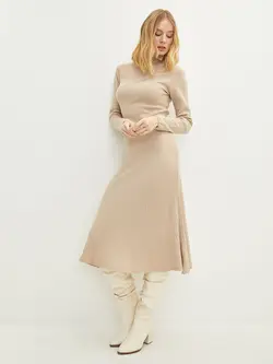 پیراهن بلند زنانه بژ السی وایکیکی