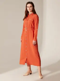 پیراهن بلند زنانه نارنجی السی وایکیکی