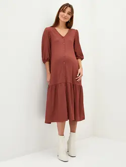 پیراهن بلند زنانه قهوه ای السی وایکیکی