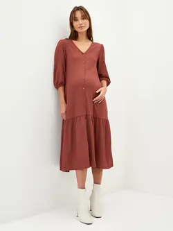 پیراهن بلند زنانه قهوه ای السی وایکیکی