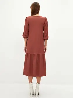 پیراهن بلند زنانه قهوه ای السی وایکیکی