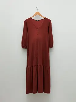 پیراهن بلند زنانه قهوه ای السی وایکیکی