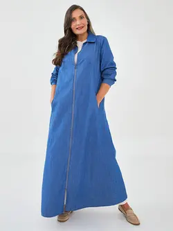 پیراهن بلند زنانه آبی السی وایکیکی