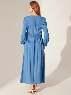 پیراهن بلند زنانه آبی السی وایکیکی