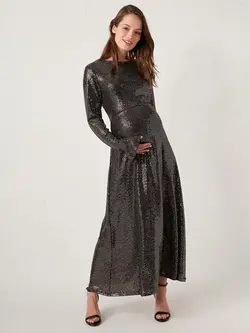 پیراهن بلند زنانه مشکی السی وایکیکی