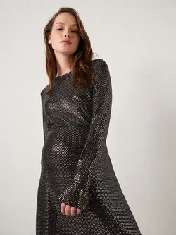 پیراهن بلند زنانه مشکی السی وایکیکی