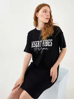 پیراهن سایز بزرگ زنانه مشکی السی وایکیکی