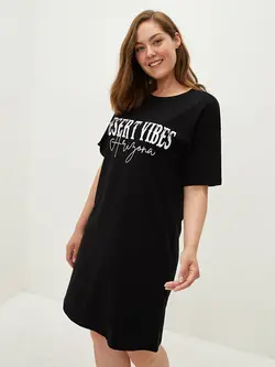 پیراهن سایز بزرگ زنانه مشکی السی وایکیکی