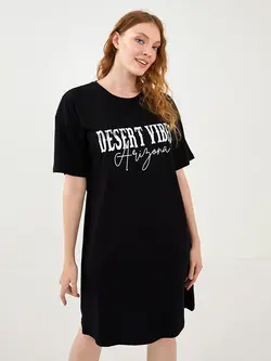 پیراهن سایز بزرگ زنانه مشکی السی وایکیکی