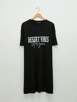 پیراهن سایز بزرگ زنانه مشکی السی وایکیکی