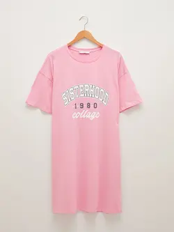 پیراهن سایز بزرگ زنانه صورتی السی وایکیکی