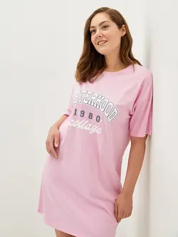 پیراهن سایز بزرگ زنانه صورتی السی وایکیکی