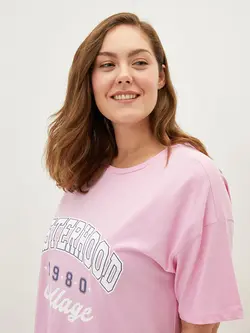 پیراهن سایز بزرگ زنانه صورتی السی وایکیکی