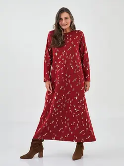 پیراهن بلند زنانه زرشکی السی وایکیکی