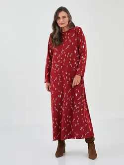 پیراهن بلند زنانه زرشکی السی وایکیکی