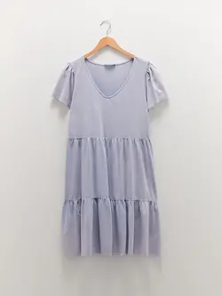 پیراهن سایز بزرگ زنانه بنفش روشن السی وایکیکی