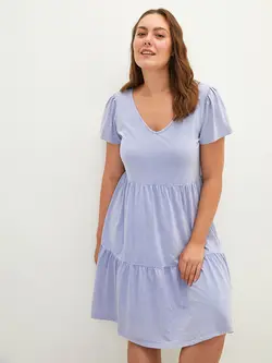 پیراهن سایز بزرگ زنانه بنفش روشن السی وایکیکی