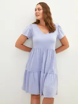 پیراهن سایز بزرگ زنانه بنفش روشن السی وایکیکی