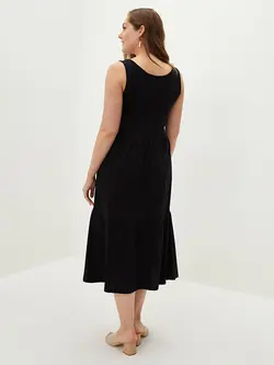 پیراهن سایز بزرگ زنانه مشکی السی وایکیکی