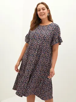 پیراهن سایز بزرگ زنانه صورتی روشن السی وایکیکی