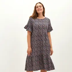 پیراهن سایز بزرگ زنانه صورتی روشن السی وایکیکی