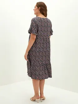 پیراهن سایز بزرگ زنانه صورتی روشن السی وایکیکی