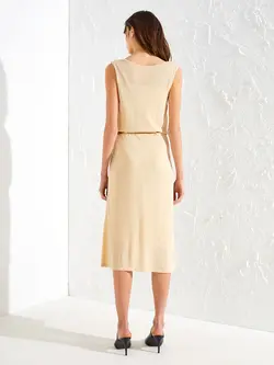 پیراهن میدی زنانه بژ السی وایکیکی