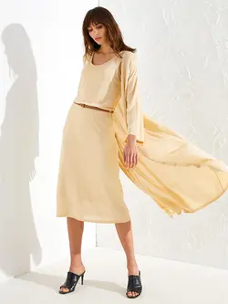 پیراهن میدی زنانه بژ السی وایکیکی