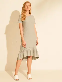 پیراهن میدی زنانه خاکستری السی وایکیکی