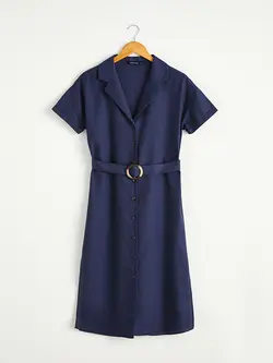 پیراهن میدی زنانه سرمه ای السی وایکیکی