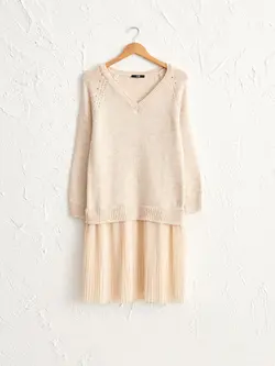 پیراهن میدی زنانه بژ السی وایکیکی