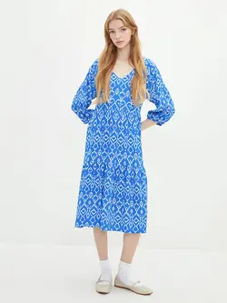 پیراهن میدی زنانه آبی السی وایکیکی