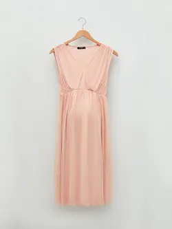 پیراهن میدی زنانه صورتی روشن السی وایکیکی