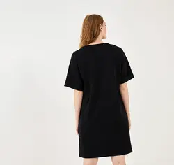 پیراهن سایز بزرگ زنانه مشکی السی وایکیکی