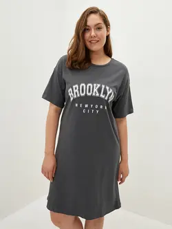 پیراهن سایز بزرگ زنانه خاکستری السی وایکیکی