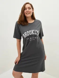 پیراهن سایز بزرگ زنانه خاکستری السی وایکیکی