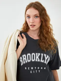 پیراهن سایز بزرگ زنانه خاکستری السی وایکیکی