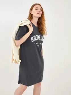 پیراهن سایز بزرگ زنانه خاکستری السی وایکیکی