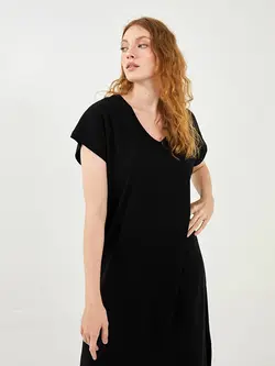 پیراهن سایز بزرگ زنانه مشکی السی وایکیکی