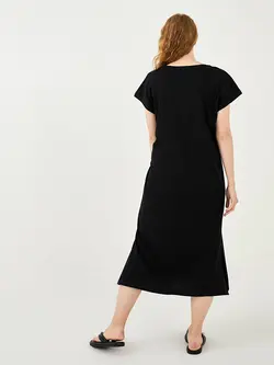 پیراهن سایز بزرگ زنانه مشکی السی وایکیکی