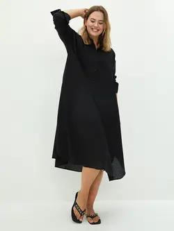 پیراهن سایز بزرگ زنانه مشکی السی وایکیکی