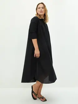 پیراهن سایز بزرگ زنانه مشکی السی وایکیکی