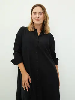 پیراهن سایز بزرگ زنانه مشکی السی وایکیکی