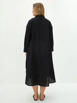 پیراهن سایز بزرگ زنانه مشکی السی وایکیکی