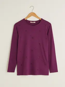 بلوز سایز بزرگ زنانه بنفش السی وایکیکی